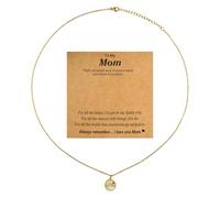 Mountain Pendant Necklace with Card for Mom, Gold Cabinet Mustard Seed Faith Necklace Stainless Steel Move Mountains Religious Jewelry for Christian Faith Woman Gift