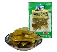 Mountain pepper sea cabbage 80g/bag,Sichuan kimchi specialty kelp,hot and sour dishes,leisure snacks,delicious latiao snacks,instant stir-fried vegetables with side dishes (1bag)
