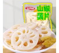 Mountain pepper, spicy two flavors lotus root slices, hot and sour snacks, snack spree, Chongqing flavors, vegetarian food, traditional street snacks, ready to eat (Mountain pepper,250g)