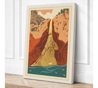 Mountain Pilgrimage Japandi Canvas Wall Art Print 24x16 Inch (61 x 41 cm)