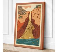 Mountain Pilgrimage Japandi Canvas Wall Art Print 24x16 Inch (61 x 41 cm)