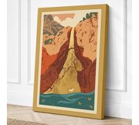 Mountain Pilgrimage Japandi Canvas Wall Art Print 24x16 Inch (61 x 41 cm)