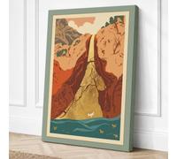Mountain Pilgrimage Japandi Canvas Wall Art Print 30x20 Inch (76 x 51 cm)