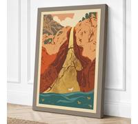 Mountain Pilgrimage Japandi Canvas Wall Art Print 36x24 Inch (91 x 61 cm)