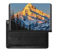 Mountain Pine Tree Print Passport Holder with 3 Card Slots, Portable PU Leather Travel Wallet, Slim Protective Cover for Passport, ID, Credit Cards