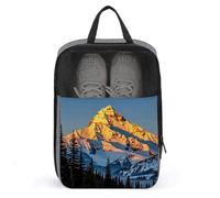 Mountain Pine Tree Print Shoe Bag Waterproof & Breathable Shoe Pouch for Travel, Portable Carry Case for Sports Sneakers, Gym, Vacation