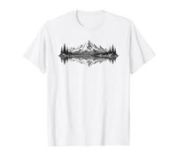 Mountain Pine Trees Forest Lake National Park Landscape Value Graphic T-Shirt, Men, White, S