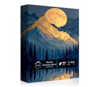Mountain Puzzles for Adults 1000 Piece, Nature Puzzle Features Forest Tree Moon Grand Canyon, Landscape Scenic Paper Cut Art Challenge Jigsaw Puzzle