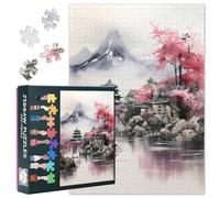 Mountain Puzzles for Adults 1000 Pieces, Japanese Landscape Jigsaw Puzzles, Japan Nature Jigsaw Puzzle, Educational Fun Games or Toys for Elders Friends 20X27 INCH