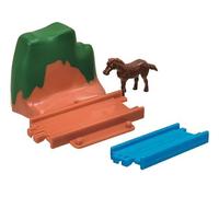 (Mountain Rail Set + Horse + Straight Rail x 1) Capsule Plarail with Bones and Fast! Evolution Railway Edition