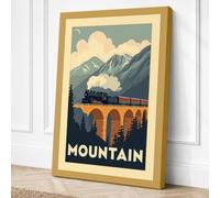 Mountain Railway Viaduct Canvas Wall Art Print 18x12 Inch (46 x 30 cm)