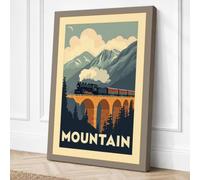 Mountain Railway Viaduct Canvas Wall Art Print 18x12 Inch (46 x 30 cm)