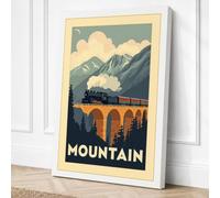 Mountain Railway Viaduct Canvas Wall Art Print 18x12 Inch (46 x 30 cm)