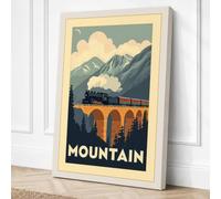 Mountain Railway Viaduct Canvas Wall Art Print 30x20 Inch (76 x 51 cm)