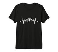 Mountain Range Heartbeat, Nature Lover Graphic Premium T-Shirt