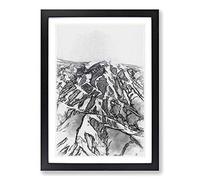 Mountain Range in Afghanistan in Abstract Framed Print | A2 Black Framed Wall Art | Ready to Hang | Abstract Landscape Picture | Living Room Bedroom Lounge Office
