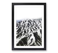 Mountain Range in Afghanistan Painting Framed Print | A2 Black Framed Wall Art | Ready to Hang | Modern Landscape Picture | Living Room Bedroom Lounge Office