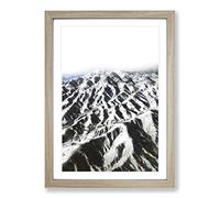 Mountain Range in Afghanistan Painting Framed Print | A2 Oak Framed Wall Art | Ready to Hang | Modern Landscape Picture | Living Room Bedroom Lounge Office