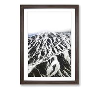 Mountain Range in Afghanistan Painting Framed Print | A2 Walnut Framed Wall Art | Ready to Hang | Modern Landscape Picture | Living Room Bedroom Lounge Office