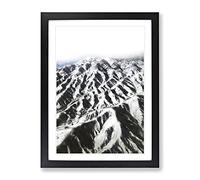 Mountain Range In Afghanistan Painting Modern Framed Print | A4 Black Framed Wall Art | Ready to Hang | Modern Landscape Picture | Living Room Bedroom Lounge Office