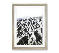 Mountain Range In Afghanistan Painting Modern Framed Print | A4 Oak Framed Wall Art | Ready to Hang | Modern Landscape Picture | Living Room Bedroom Lounge Office