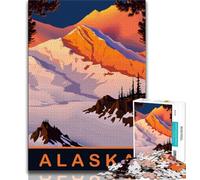 Mountain Range in Alaska 1000 Piece Jigsaw Puzzles for Adults & Teens,Challenging To Complete But Fun And Humorous Educational Game for Birthday 50x75cm