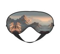 Mountain Range Print Silk Sleeping Mask with Adjustable Strap-Silk Eye Mask Soft Eye Cover,for Blocking Out Lights Sweet Sleep Travel Relax, Nap, Meditation