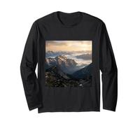 Mountain Range Sunrise Alpine Valley Landscape Photography Long Sleeve T-Shirt