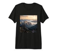 Mountain Range Sunrise Alpine Valley Landscape Photography Premium T-Shirt