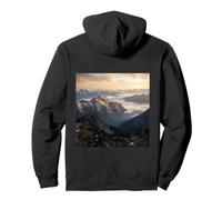 Mountain Range Sunrise Alpine Valley Landscape Photography Pullover Hoodie