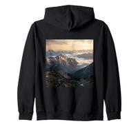 Mountain Range Sunrise Alpine Valley Landscape Photography Zip Hoodie