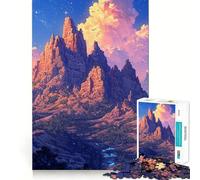 Mountain Range Sunset 1000 Pieces Jigsaw Puzzles for Adults Clear Logic Toy Relaxing Fun Perfect Cut Elegant Gift (50x75cm)