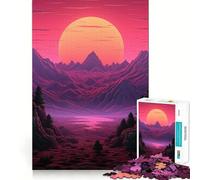 Mountain Range Sunset Jigsaw Puzzles for Adults1000 Piece Mind Exercise Toy Indoor Fun Precision Cut (50x75cm)