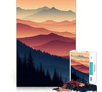Mountain Range Sunset Puzzles for Teenagers 1000 Piece Strengthen Memory Tension Relief Smooth Edge Xmas Surprise (50x75cm)