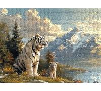 Mountain Range Tiger Puzzle - 3000 Piece Jigsaw Puzzles for Adults - The Back Features Printed Letter Guides - and The Pieces fit Together Snugly - Wooden Puzzles for Adults 48.0 X 31.9 Inch s7h-617