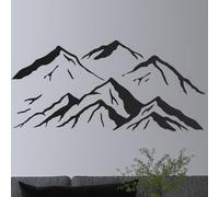 Mountain Range Vinyl Decal - Black Silhouette Nature Sticker for Car, Camper, Laptop, or Wall