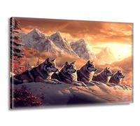 Mountain Range Wolf Pattern Paint by Numbers for Adults Including Acrylic and Brushes, DIY Art Painting Craft Kits, Hobbies for Adults Women, Oil Painting Kit Without Frame, Home Decor 8x12in L-g-344