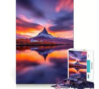 Mountain Reflection at Sunset 1000 Pieces Jigsaws Adults Puzzles Gifts Memory Upgrade Leisure Time Sharp Cut Wall Art Decor (38x26cm)