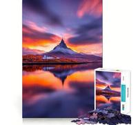 Mountain Reflection at Sunset Adults Puzzles 1000 Piece Jigsaws Strengthen Recall Relaxing Fun Quality Edge Festival Gift (38x52cm)
