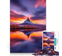 Mountain Reflection at Sunset Teenagers Puzzles 1000 Piece Jigsaws Brain Workout Toy Soothing Fun Art Assembly Art Collectible (50x75cm)