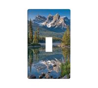 Mountain Reflection Light Switch Cover Plate/Outlet Covers, Scenic Blue Natural Peaks for Home Decor, Thermoplastic Wall Plates, Standard Size Single Toggle