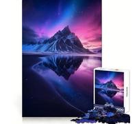 Mountain Reflection Under Aurora 1000 Pieces Jigsaws Adults Puzzles Gifts Mind Game Toy Bonding Time Neat Cut Bday Surprise (38x26cm)
