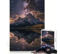 Mountain Reflection Under Starry Night Sky 1000 Piece Jigsaw Puzzles for Adults Teenagers Logic Toy Relax Time Precision Cut (50x75cm)