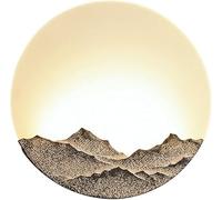 - Mountain Relief LED Wall Lamp with Round Acrylic Shade Lighting Fixtures 3-Color Dimmable Wall Sconces Compatible with Bedroom Living Room Wall Light,Pendant Lamp Fixture