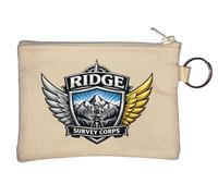 Mountain Ridge Survey Corps Emblem Design Key Chain Coin Purse Beige
