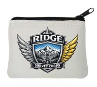 Mountain Ridge Survey Corps Emblem Design Neoprene Coin Purse Pouch 10x11cm White