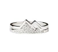 Mountain Ring, Daughter Faith Moves Mountains Pavé Mountain Ring, Sterling Silver Plain Mountain Design Ring, 925 Silver Mountain Band Ring, Gift For Women And Grils (5)