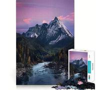 Mountain River at Sunset Valley 1000 Piece Jigsaws for Adults Puzzle Focus Brain Toy Quiet Fun Tight Edge Santa Wish Item (50x75cm)