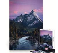 Mountain River at Sunset Valley 1000 Piece Jigsaws for Adults Puzzle Focus Brain Toy Quiet Fun Tight Edge Santa Wish Item (50x75cm)