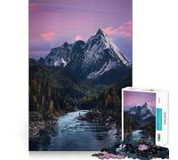 Mountain River at Sunset Valley Jigsaw Puzzles for Teenagers 1000 Pieces Fine Logic Toy Soft Relax Neat Edge Premium Gift (38x26cm)